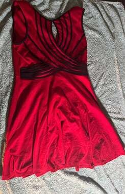 UA Los Angeles Red Sleeveless Dress‎ with Black Trim Detail Size L